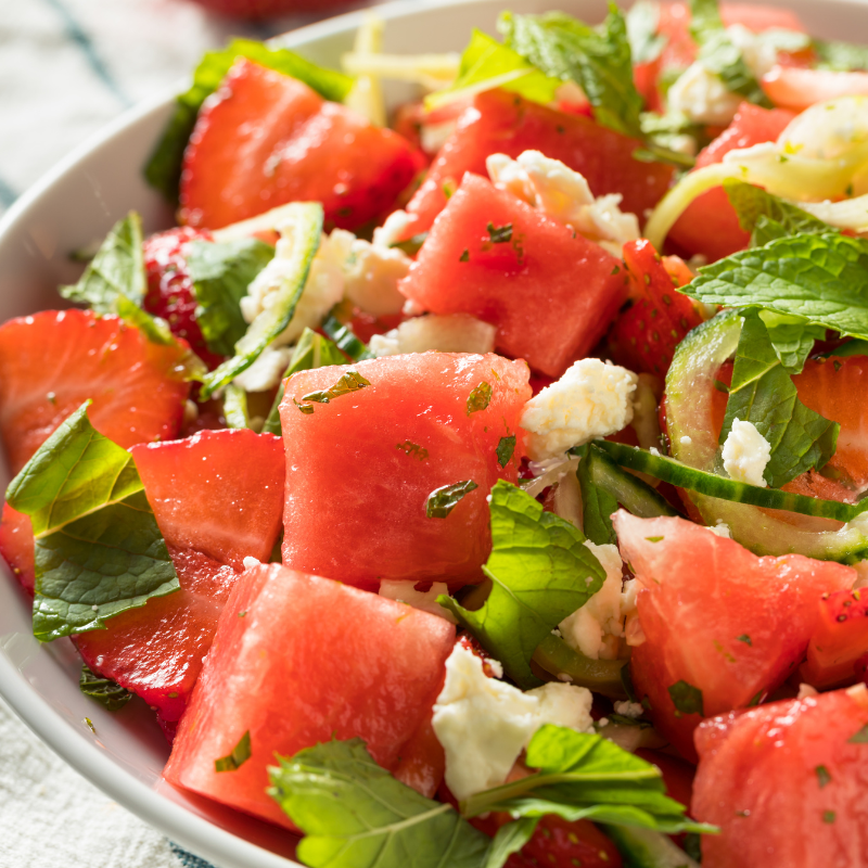 incluir melancia numa salada de verão